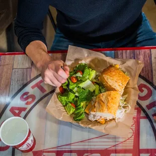 Sandwich and Side Salad Meal