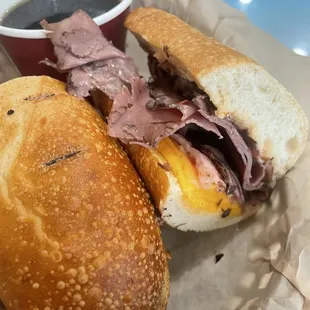 Sandwich only half the meat