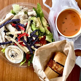 Southwest chicken salad &amp; lobster bisque (seasonal item)