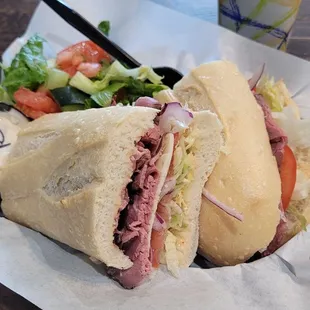 8&quot; Roast Beef Combo with salad