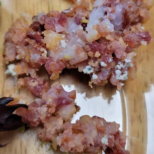 a closeup of the meat