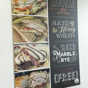 menu, sandwiches