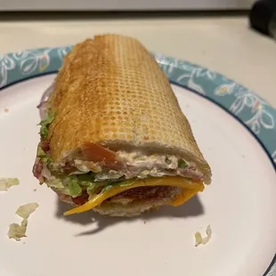 One half of the BLT sandwich
