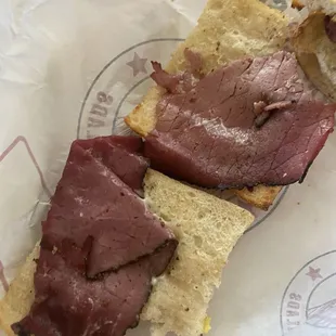 This is what 13 dollars got me. What a terrible sandwich so disappointed