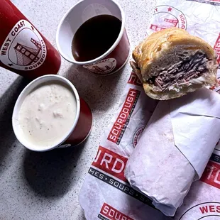 french dip plus clam chowder - west coast sourdough (delivered by doordash) - sacramento