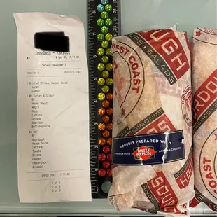 Ordered two sandwiches that was supposed to be 8 inches (paid extra) and got two 6inches.