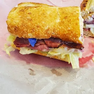 The blue thing is a piece of someone's glove