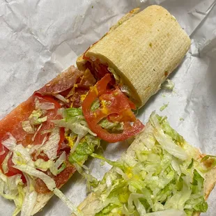This was a 8 inch sandwich, it looks so sad and plain. The lettuce was super soggy.
