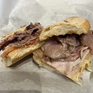 #16 Roast Beef* and one slice turkey