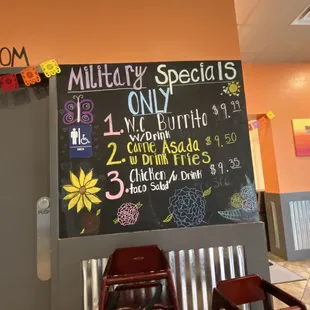 Military discounts !! And specials