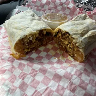 Chorizo, Egg and Cheese Breakfast Burrito added hash browns and bacon! The BOMB!