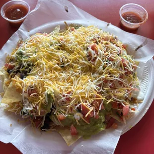 Bean and cheese Veggie Nachos