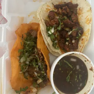 Taco birria and Pastor Taco