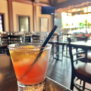 The Black Jack. Blackberry flavored with Jack Daniel&apos;s and a splash of lemon for a bit of zing. The drink is okay.