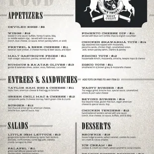 Dinner Menu