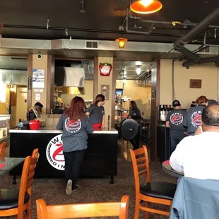 Kitchen area and front counter