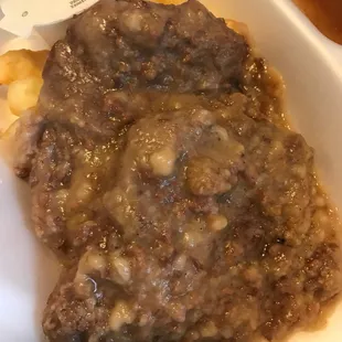 Country Fried Steak with white flour lumps