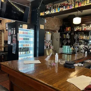 a bar with a television