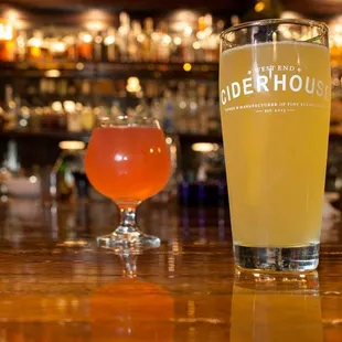 a glass of ciderhouse ale and a glass of ciderhouse ale