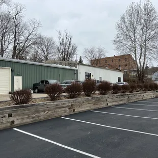 parking lot with van parked