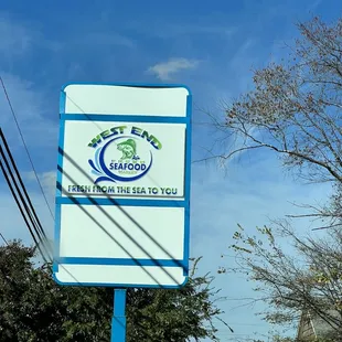 a sign for the restaurant