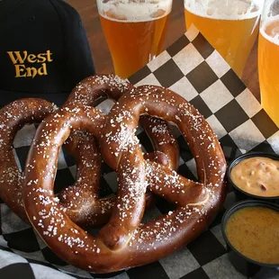 Fresh Baked German Pretzels - Sculpin on draft