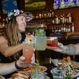 fish and chips, drink