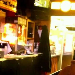 the counter and bar area