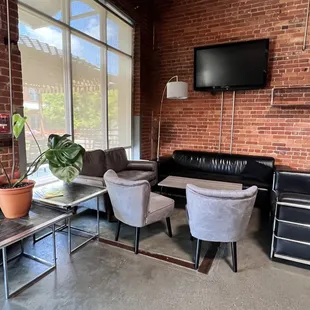 Lounge area in the front of the bar