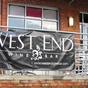 a banner on the front of the building