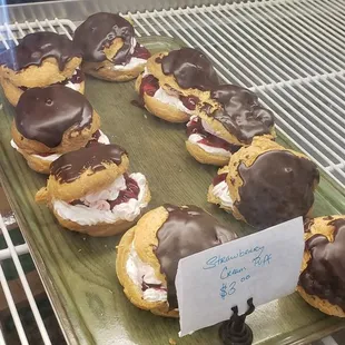 New strawberry cream puffs! I LOVE that strawberry filling!