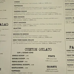 Specialty Pizzas and Gelato