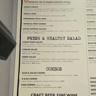 Apps, Salads, Combos