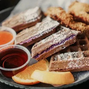 Ube Chicken and Waffles