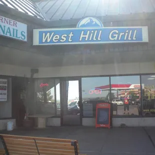the front of the restaurant