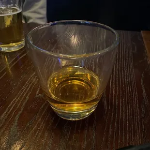 a glass of beer on a table