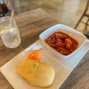 west hut with fufu + beef ($19+$2)