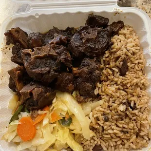 Oxtail, rice and cabbage. Delicious!