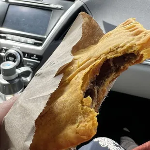 Beef patty after a bite