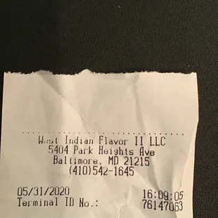 My receipts that verify that I was there.