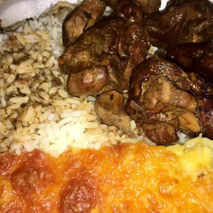 Sunday Special: Brown Stewed Chicken, Macaroni Pie, Rice &amp; Lentils