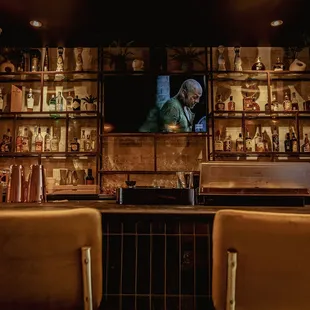 a man sitting at a bar