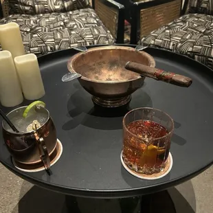 Our table and drinks