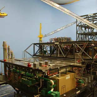 Model of an oil-drilling platform at sea