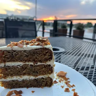 Carrot Cake and sunset.