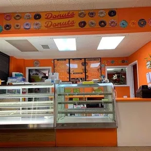 the interior of the doughnut shop