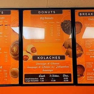 menus and prices