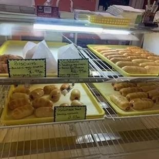 donuts in a display case