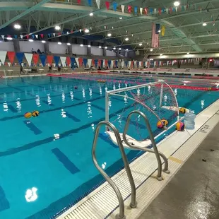 The pool is huge you can do laps or you can do private swimming lessons group lessons