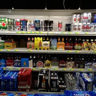 Domestic mass produced beer, and a few crafts mixed in.